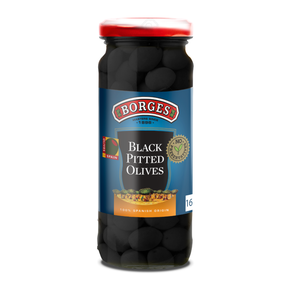 Borges Pitted Black Olives 340g